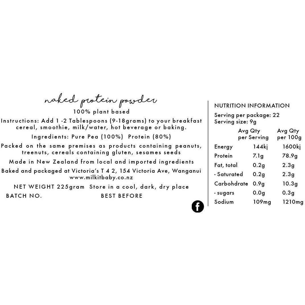 pea protien Nutrition information
